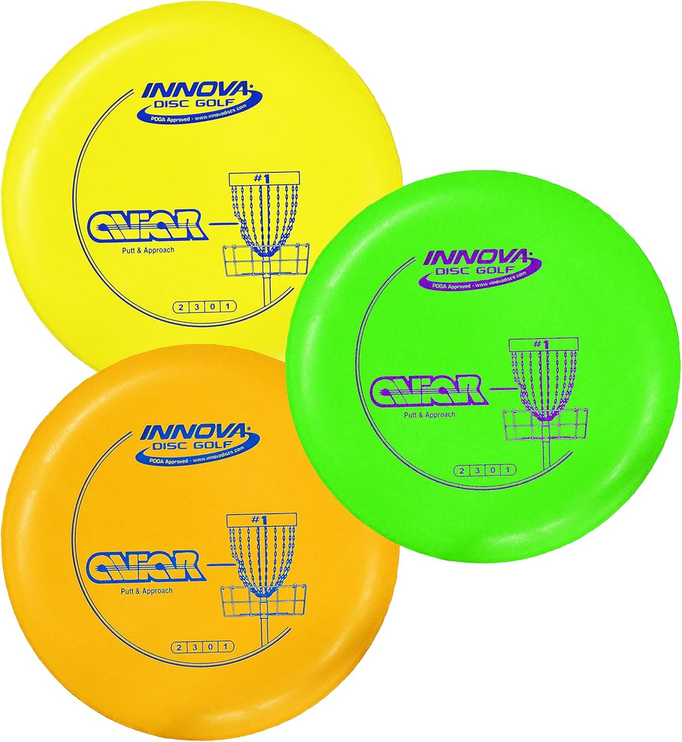 Innova DX Aviar Putt and Approach Disc Golf Putter Practice Pack of 3 (170-172g)