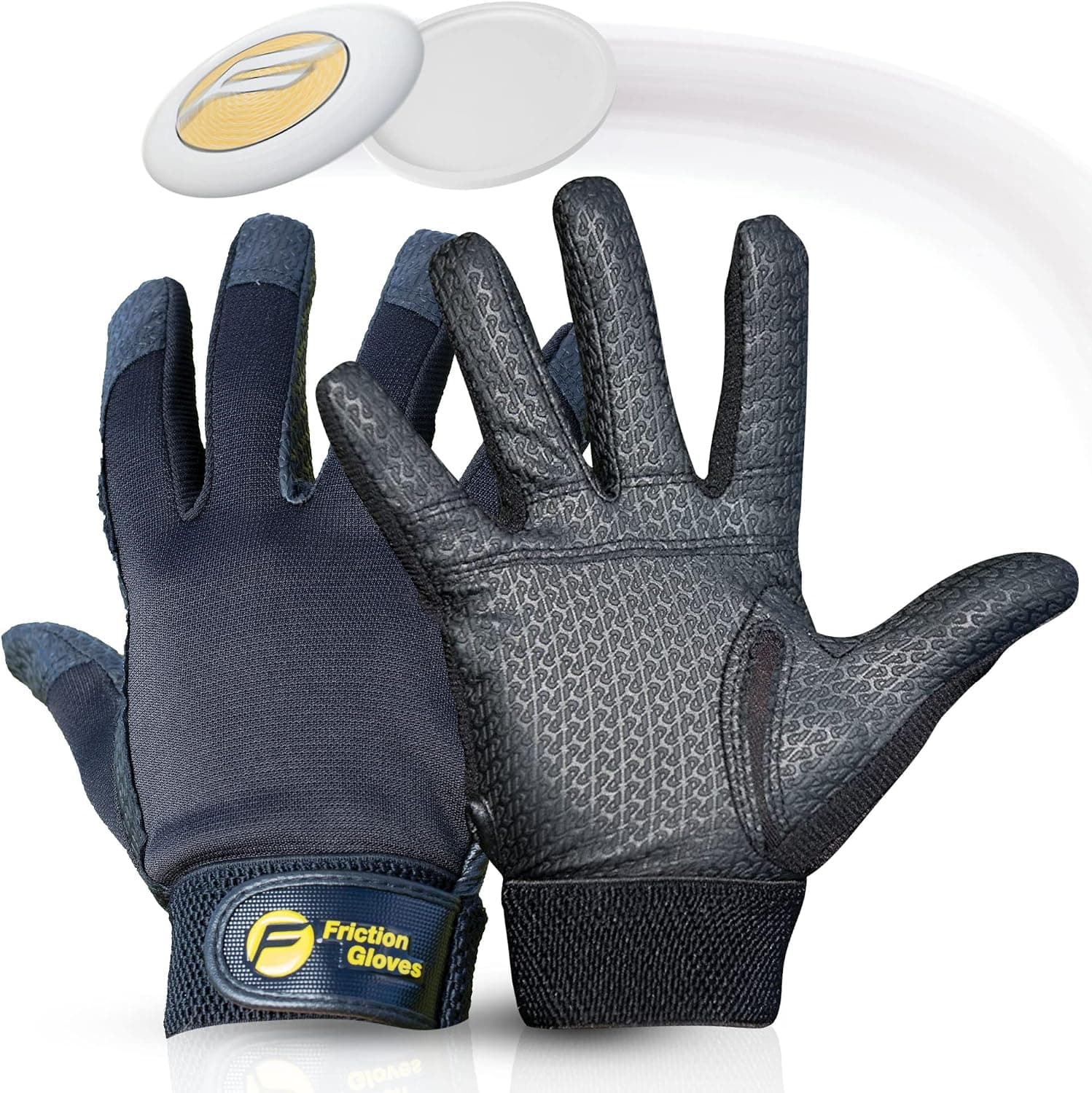 Friction Gloves Ultimate Frisbee Gloves - Rubberized Palm and Fingers for Grip in All Conditions (Youth Small)