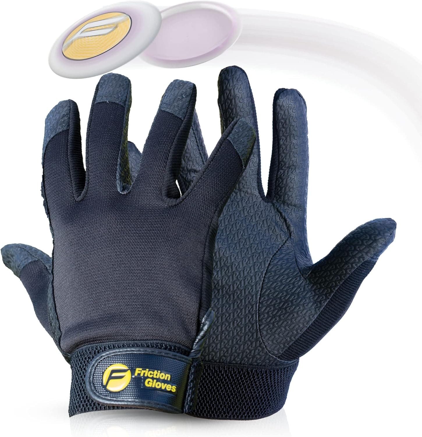 Friction Disc Sports Gloves - Rubberized Palm and Fingers for Grip on All Your Throws (Youth Small)