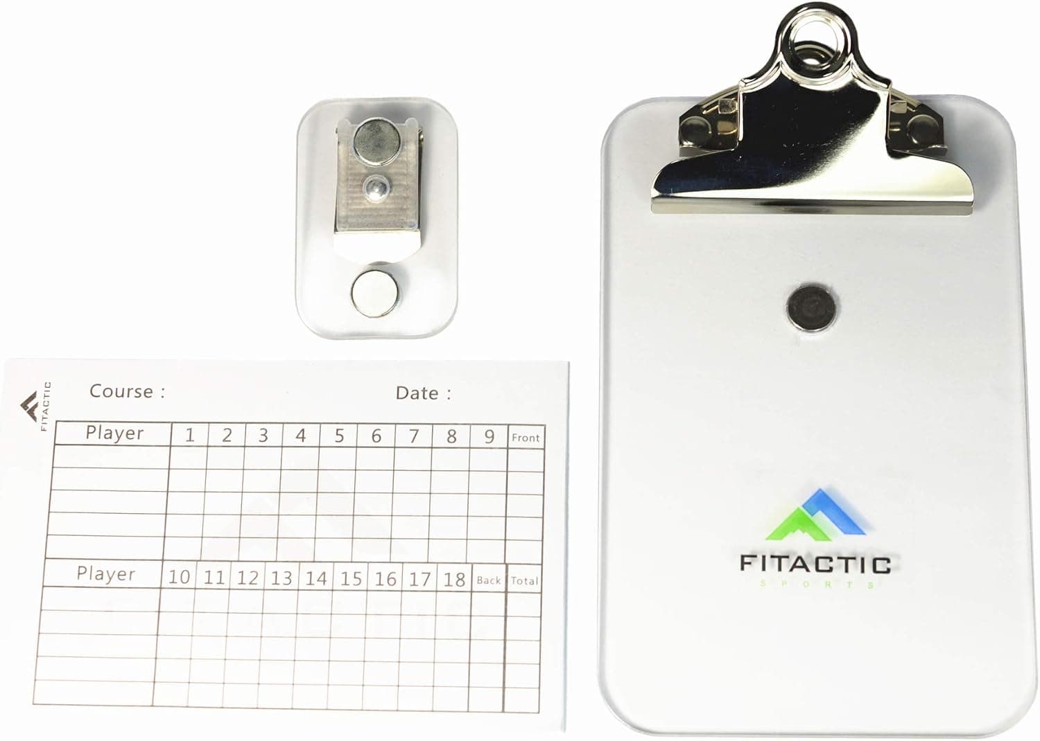 FITactic Magnetic Detachable Golf Scoreboard Clipboard Scorecard Holder with Score Sheets