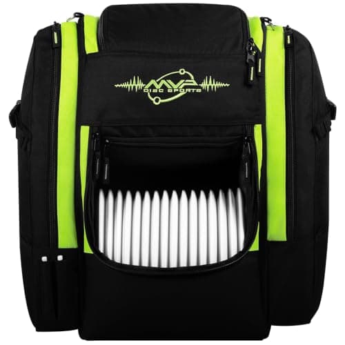 MVP Disc Sports Voyager Lite Backpack Disc Golf Bag (Lime)