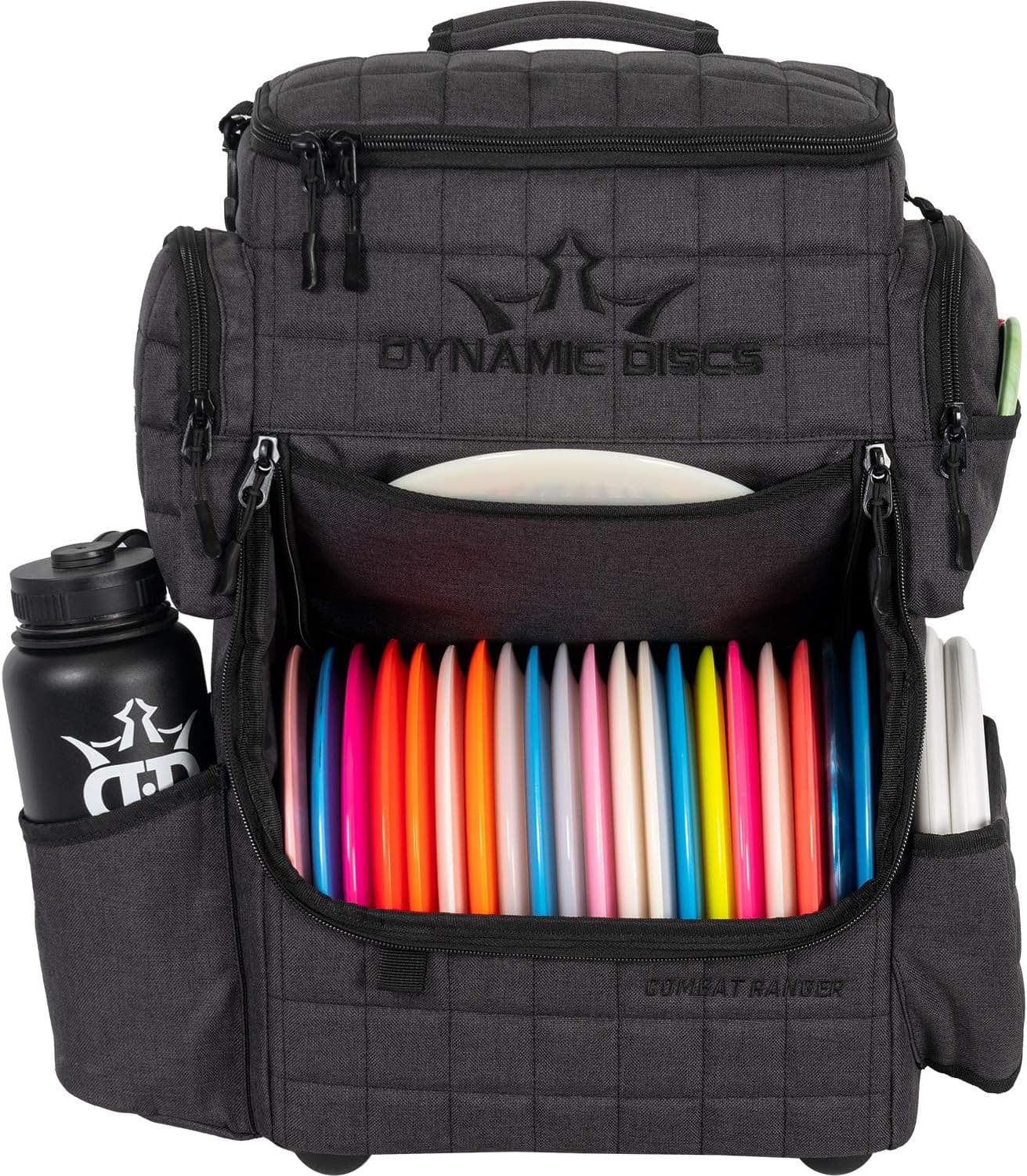 Dynamic Discs Combat Ranger Disc Golf Backpack - Holds 18+ Discs, On-Deck Putter Pouch (Heather Charcoal)