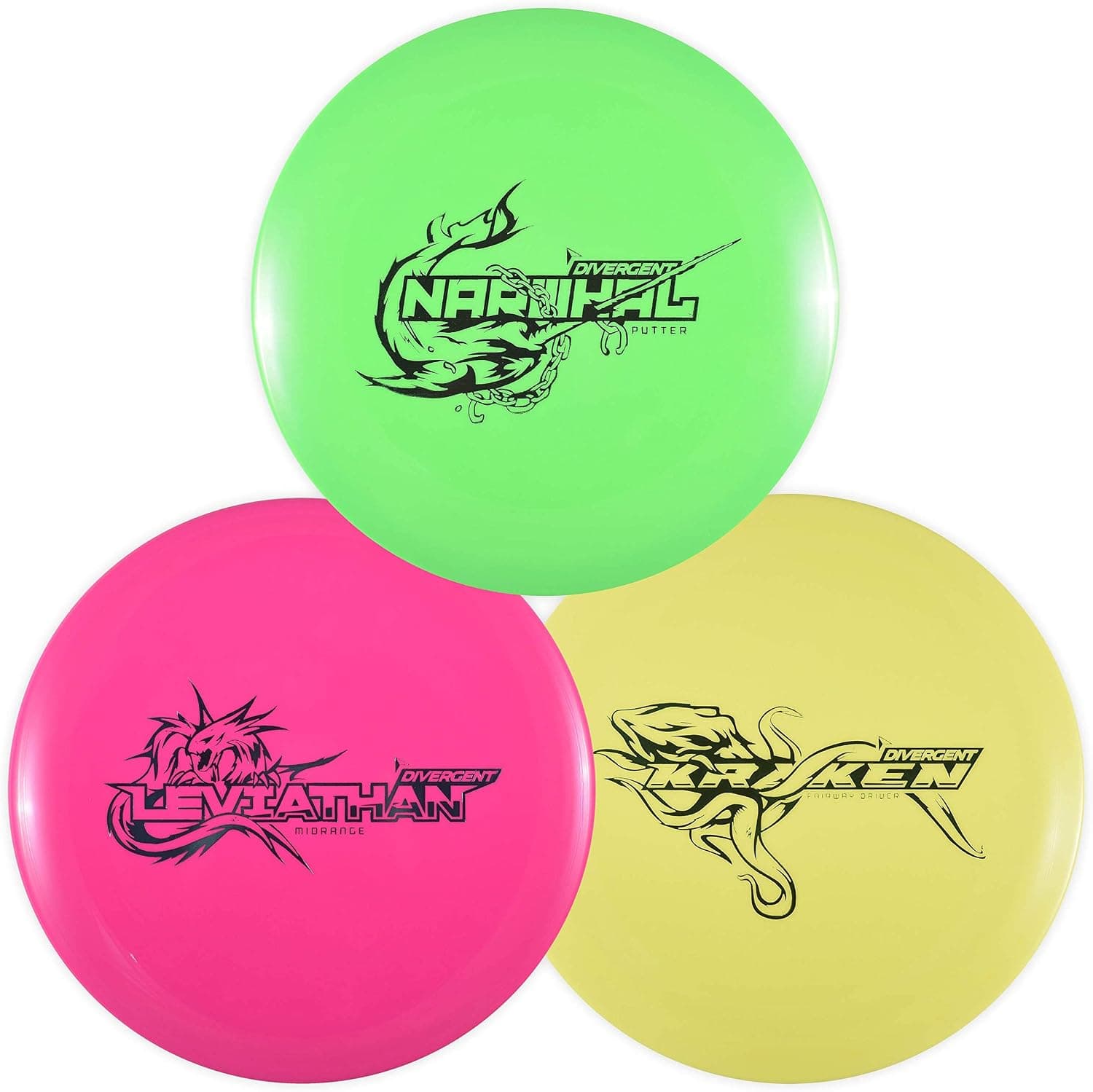 Divergent Discs 3-Disc Beginner Disc Golf Starter Set - Putter, Midrange and Driver