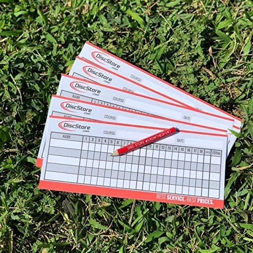Disc Golf Fillable Cardstock Scorecard - Blank, 5 Pack with Free Pencil
