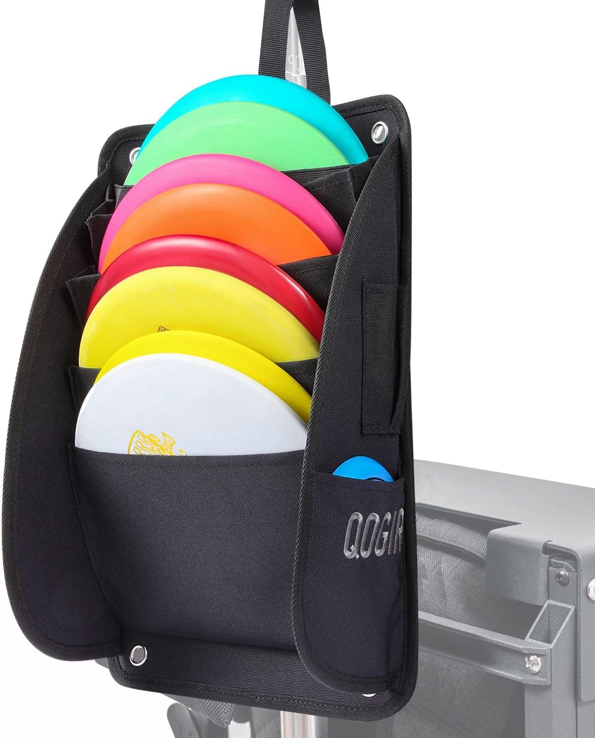 QOGIR Disc Golf Cart Putter Pouch with Side Pockets for Scorecard Clipboard, Mini Disc and Pencil