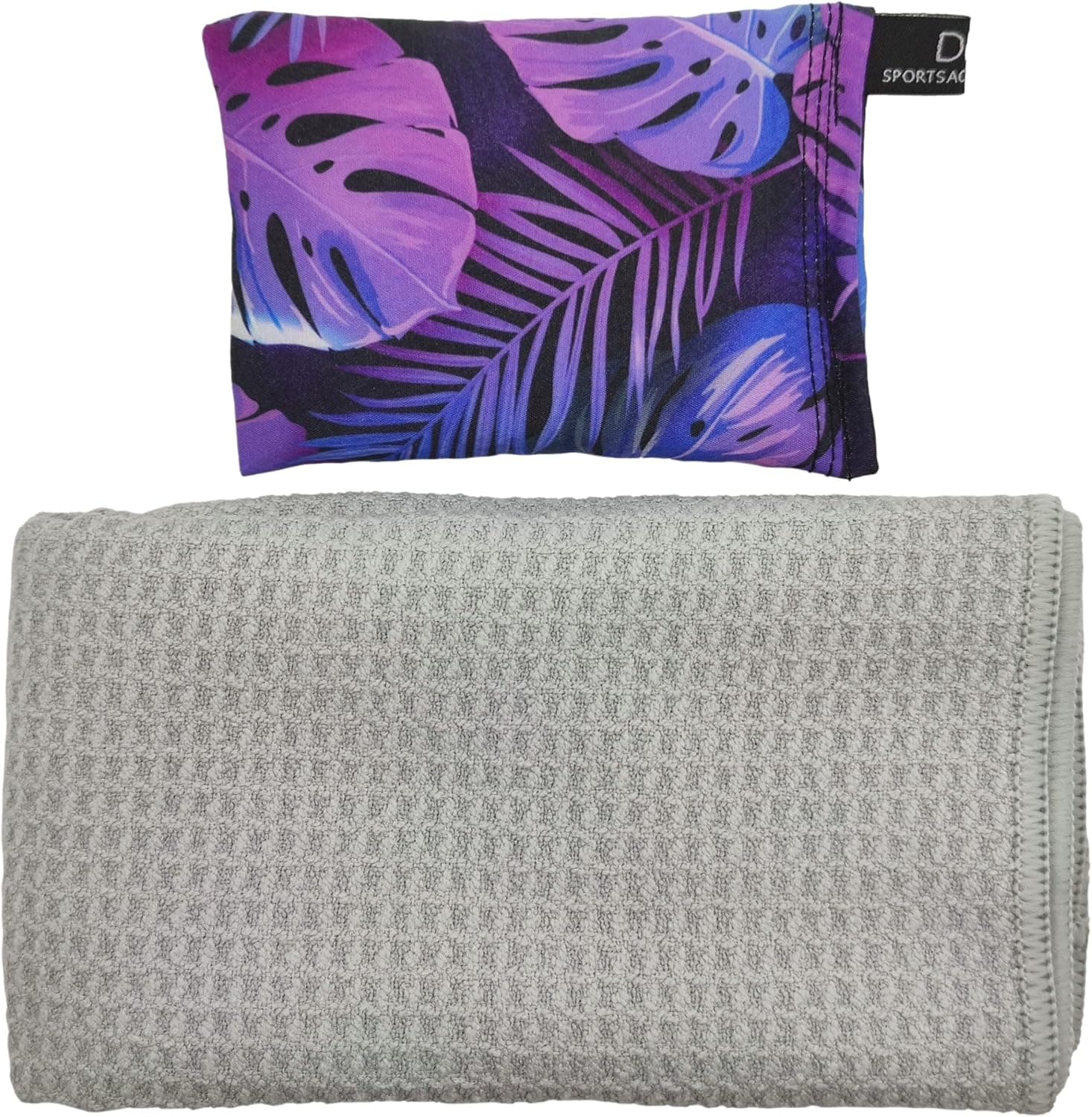 SPORTSACK Grip Bag and Towel - Extra Grip Disc Golf Bag with Included Towel (Purple Forest)