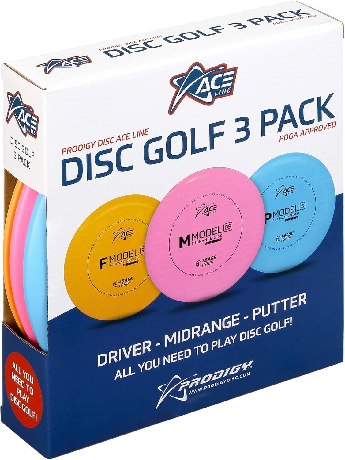 Prodigy Disc 3 Disc Starter Kit - 1 Putter, 1 Midrange, 1 Driver