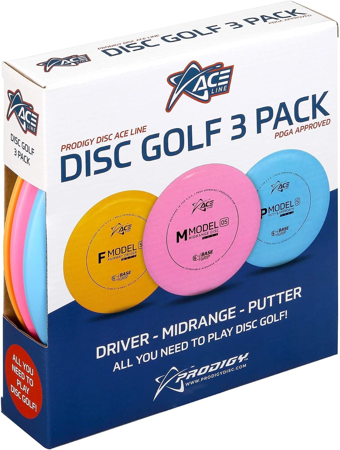 Prodigy Disc 3 Disc Starter Set - 1 Putter, 1 Midrange, 1 Driver