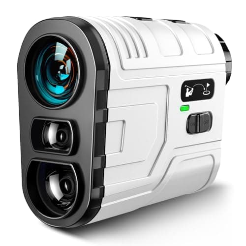 1200 Yards Range Finder Golf with Slope, 7X Magnification Range Finder, Lightweight Portable Rechargeable Rangefinder, Flag Lock Vibration, Switch for Legal, Range Finders for Golf Accessory (White)