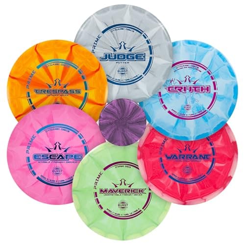 Dynamic Discs Prime Burst Disc Golf Starter Set, 6-Pack, Judge, Truth | Includes 1x Putter, 2X Midrange, 2X Fairway, 1x Driver + Mini Marker, Disc Golf Accessories for Beginners, 170-176g