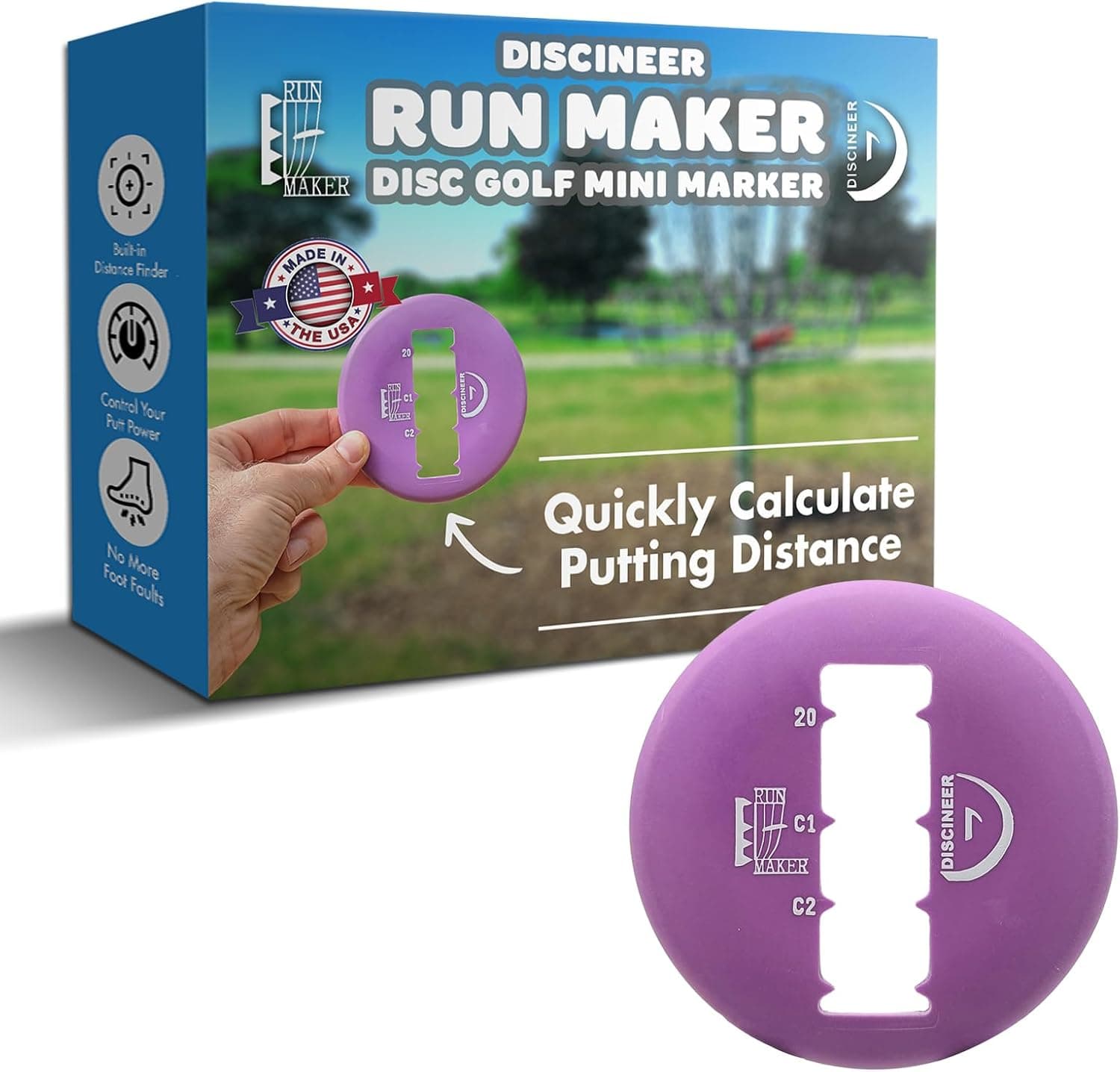 Discineer Disc Golf Marker Distance Rangefinder Accessories
