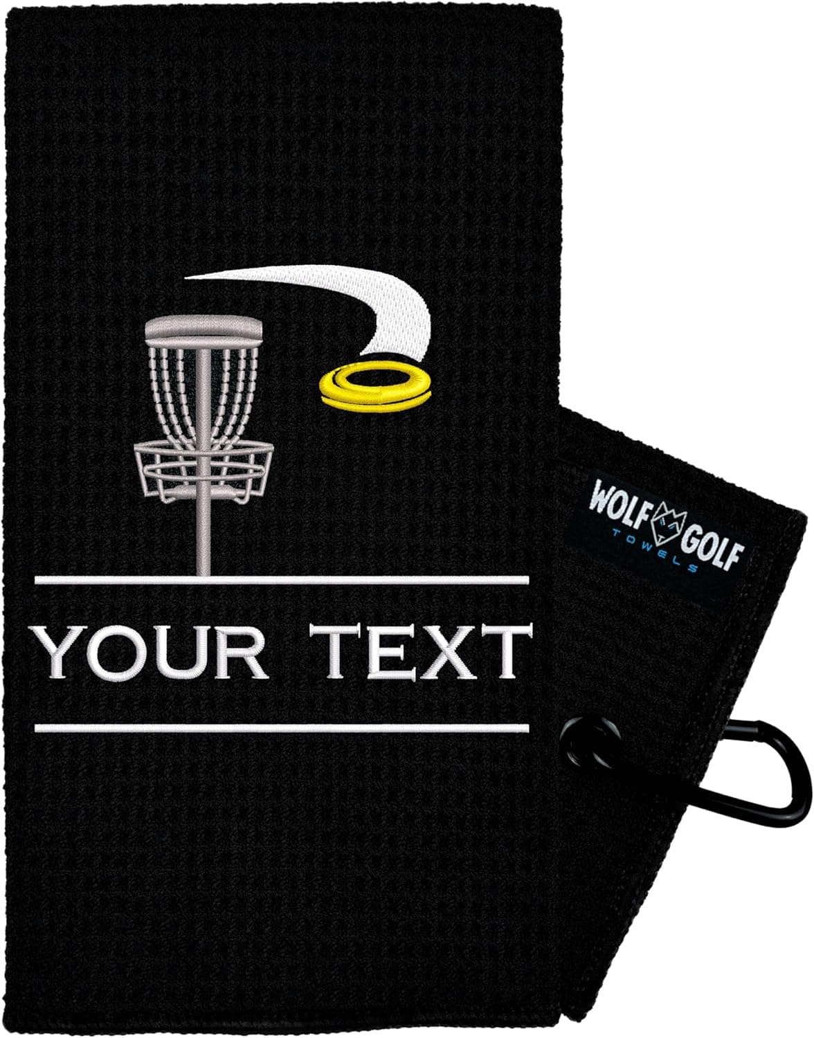 Wolf Golf Personalized Custom Disc Golf Towel with Clip