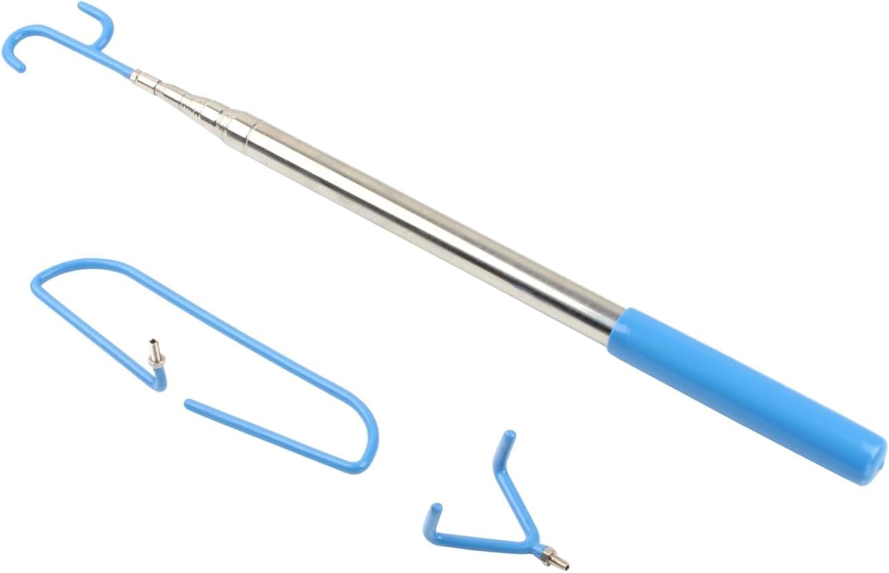 KVMORZE Disc Golf Retriever Pole Set - Telescopic Grabber 16 ft, 3 in 1 Stainless Steel Tool
