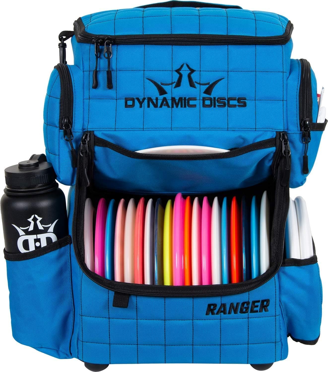 Dynamic Discs Ranger - Large Disc Golf Backpack with 20+ Disc Capacity, Water Bottle Holder and Retriever Holster, Cobalt Blue