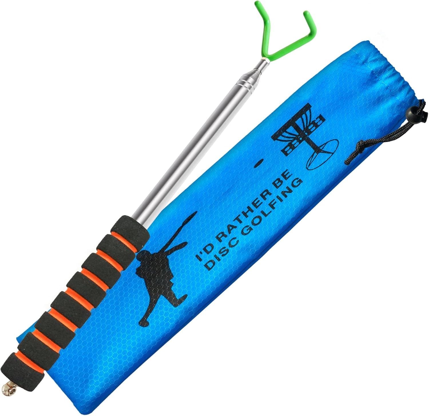 LQLMCOS Disc Golf Retriever Pole - Telescoping Pole with Hook, Expands to 10 ft