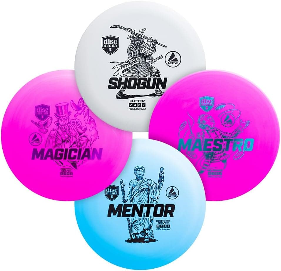 Discmania Disc Golf Starter Set (3 Pack) - Active Premium Set with Sensei, Maestro and Rockstar
