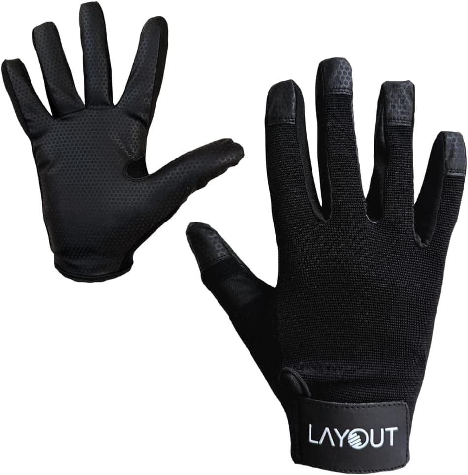 Layout Elite Discgolf and Ultimate Frisbee Glove - Consistent Grip (Black, XXS)