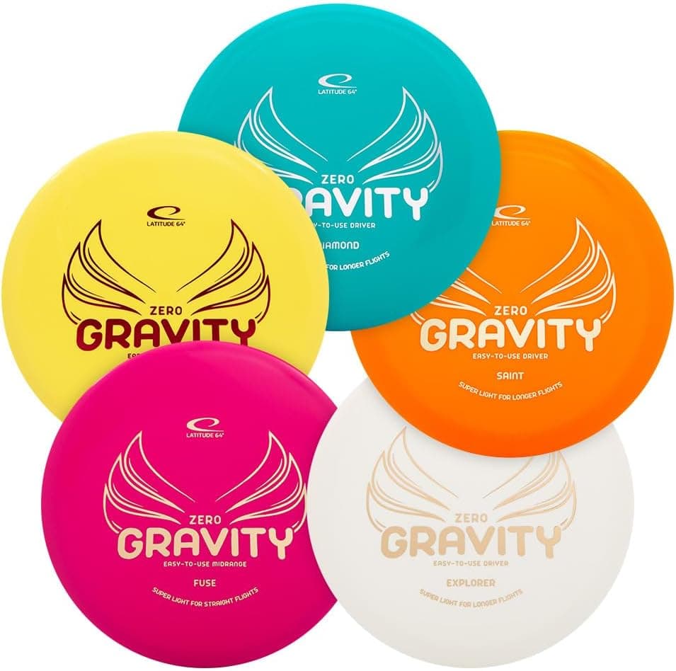 Latitude 64 Gravity Disc Golf Beginner Set - 5-Pack with Pure, Fuse, Explorer, Saint, Diamond, Lightweight Floating Plastic 120-130g