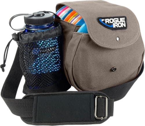Rogue Iron Disc Golf Satchel Bag | Heavy Duty Waxed Canvas Sling Tote Bag | (Gray Waxed)