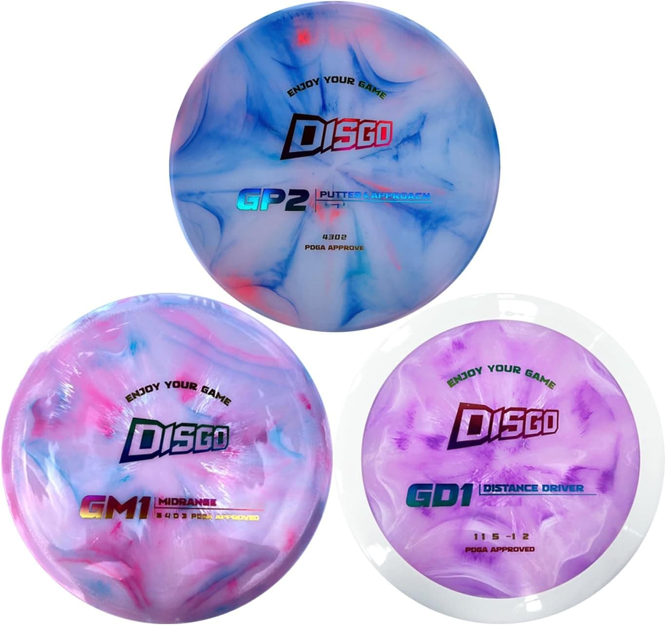 DISGO Disc Golf Starter Set (3 Pack) PDGA Approved Putter, Mid-Range and Driver Discs